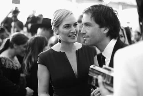 (EDITORS NOTE: Image has been shot in black and white. Color version not available.) Actress Kate Winslet (L) and  Ned Rocknroll attend The 22nd Annual Screen Actors Guild Awards at The Shrine Auditorium on January 30, 2016 in Los Angeles, California. 25650_020