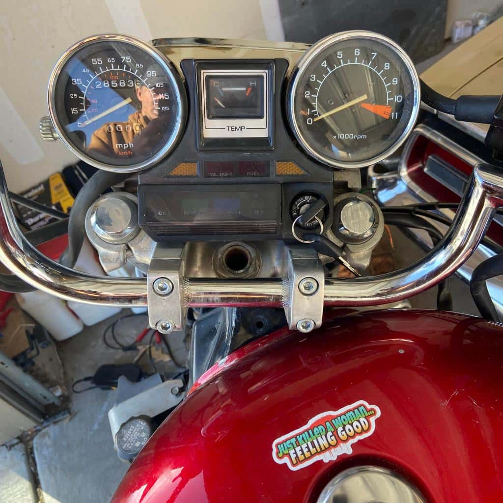 Joseph Koenig shared image of motorcycle with disturbing sticker (Joseph Koenig/Facebook)