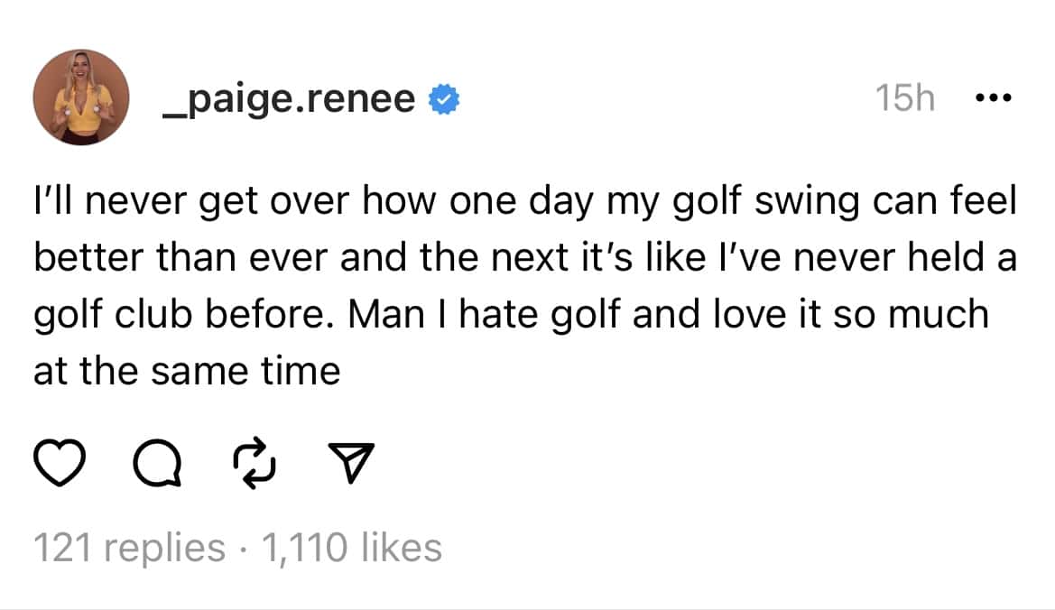 Thread by Paige Spiranac (_paige.renee/Instagram) 