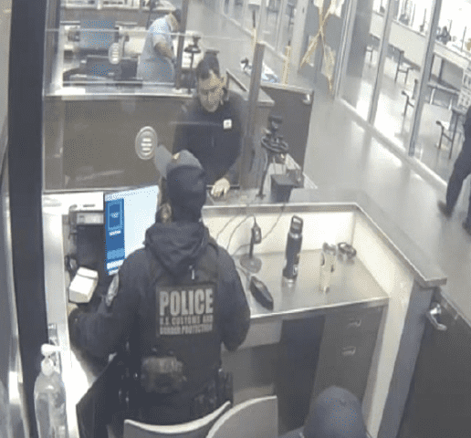 Bryant Rivera with border control a day after Flores' murder (Baja California Government) 