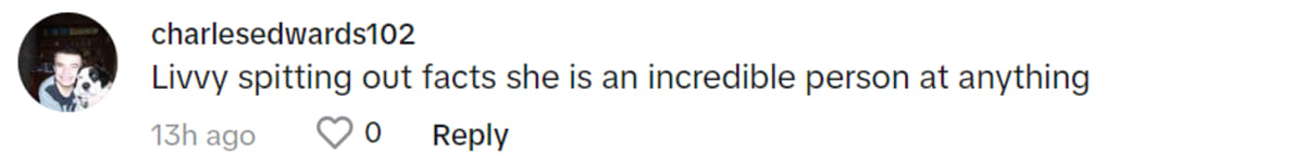 Comments on Livvy's tiktok (@livvydunne/Tiktok)