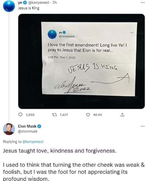 Kanye had furious tweet exchange with Chief Twit (Ye/ Twitter)