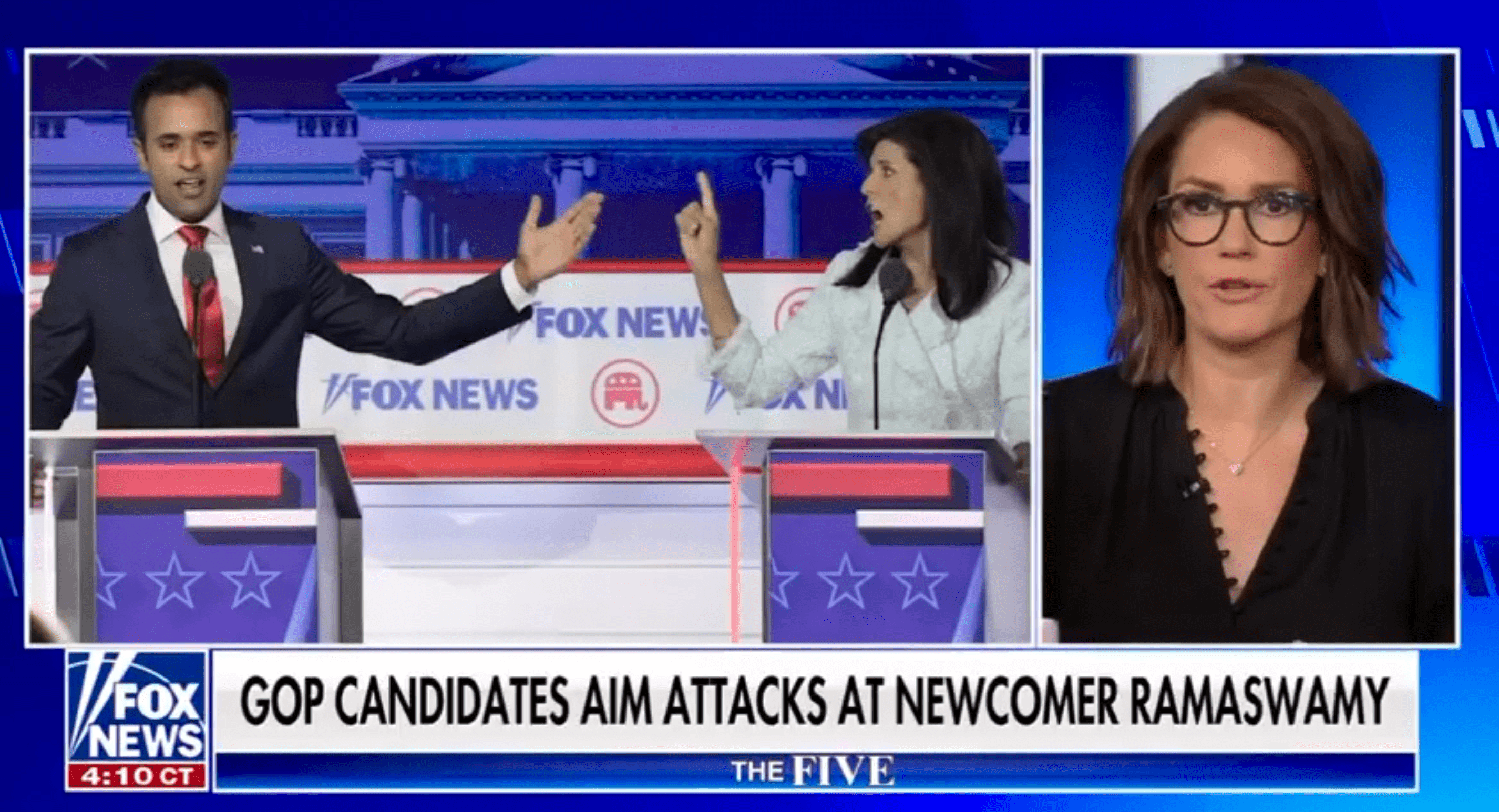 Jessica Tarlov slammed Vivek Ramaswamy for taking up a scholarship for law school knowing that he was already rich (@TheFive/Instagram)