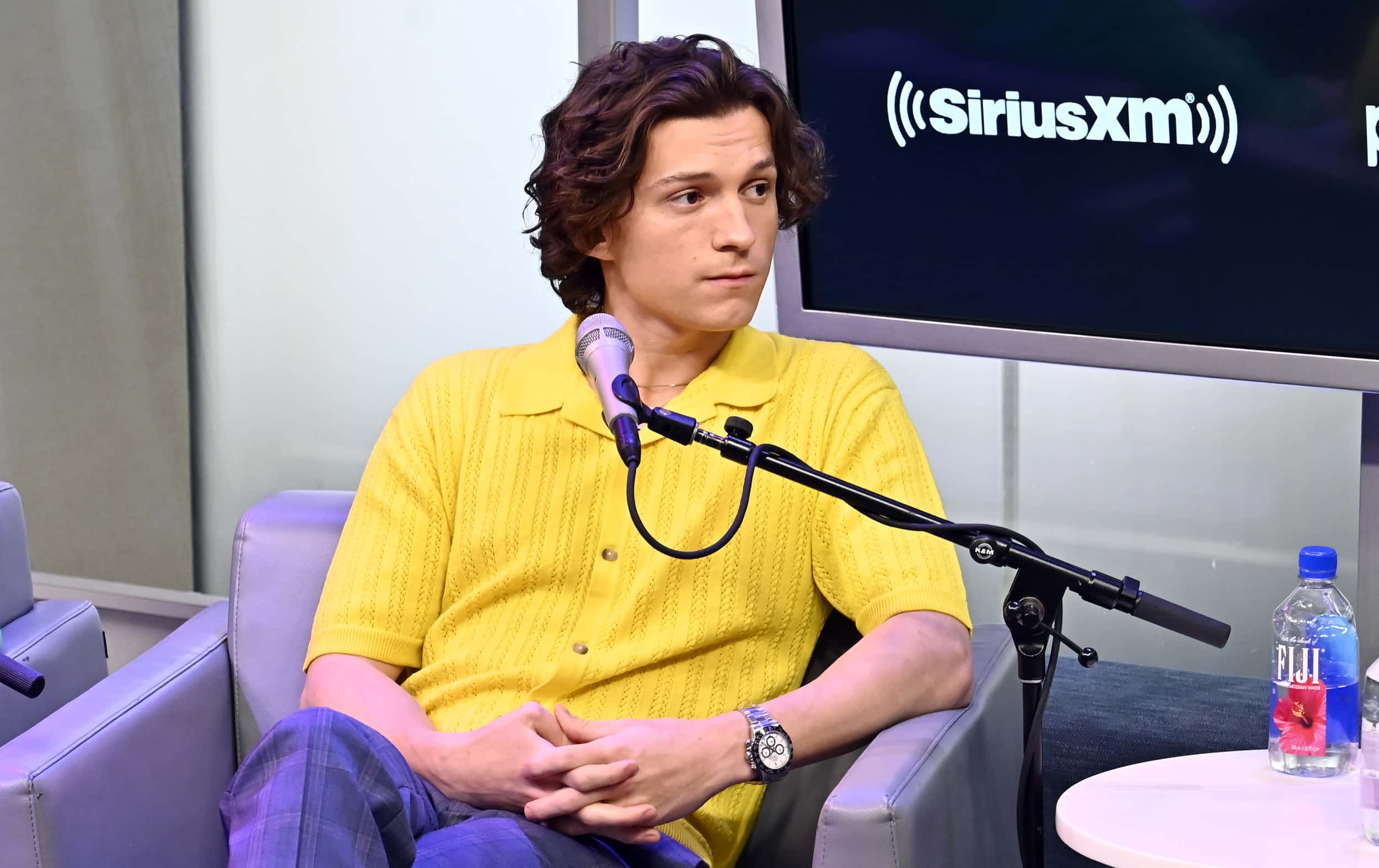 Actor Tom Holland visits the SiriusXM Studios on February 17, 2022, in New York City. (Photo by Astrid Stawiarz/Getty Images for SiriusXM)