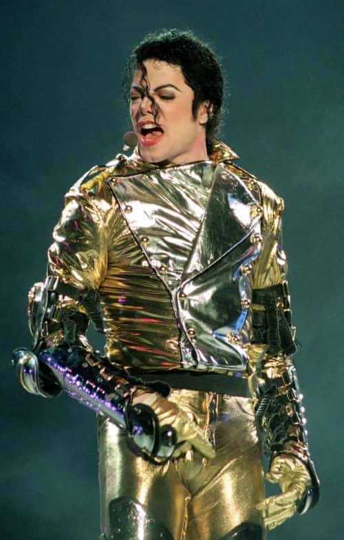 Michael Jackson performs on stage during is 