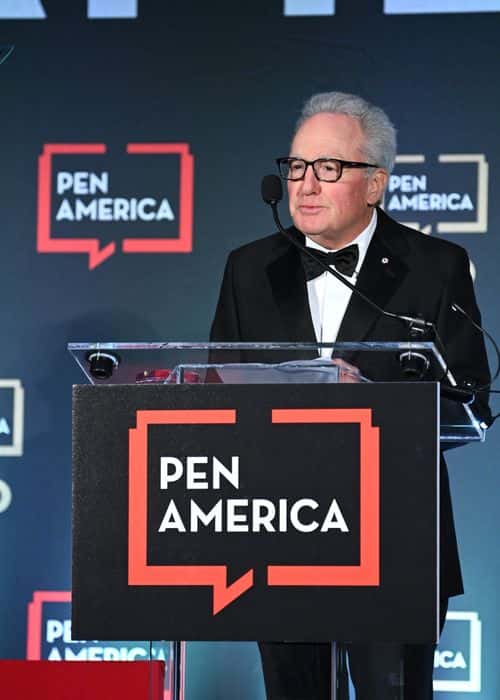Honoree Lorne Michaels speaks on stage at the 2023 PEN America Literary Gala at American Museum of Natural History on May 18, 2023 in New York City.