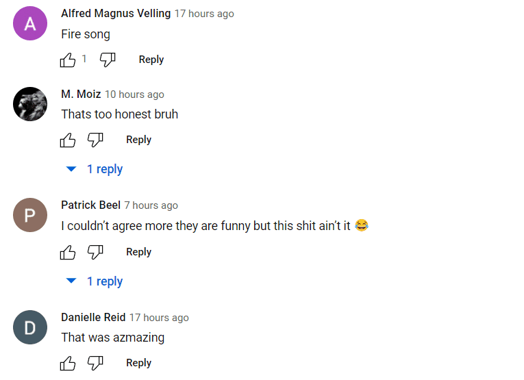 Comment 
(Adin live/YouTube)