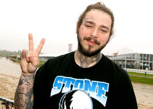Musical artist Post Malone attends The Stronach Group Chalet at 143rd Preakness Stakes on May 19, 2018 in Baltimore, Maryland.