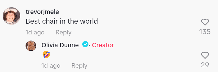 Olivia Dunne's fans reaction (livvydunne/ TikTok)