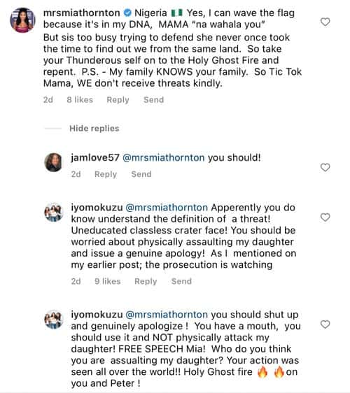 'RHOP' star Mia Thornton claps back at Wendy Osefo's mother Iyon Susan Okuzu's social media slam (Twitter/@@JaysRealityBlog)