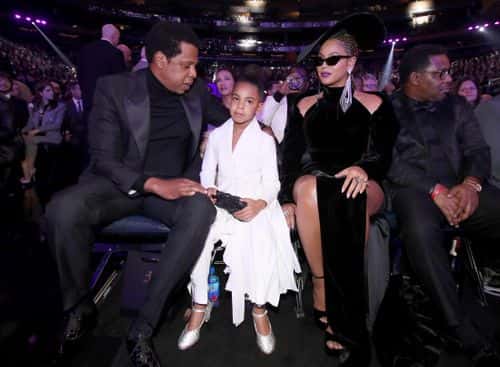 Recording artist Jay-Z, Blue Ivy Carter and Beyonce attend the 60th Annual GRAMMY Awards at Madison Square Garden on January 28, 2018 in New York City.