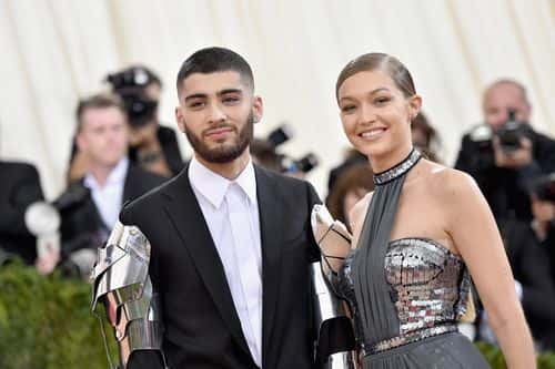 Zayn Malik (L) and Gigi Hadid attend the