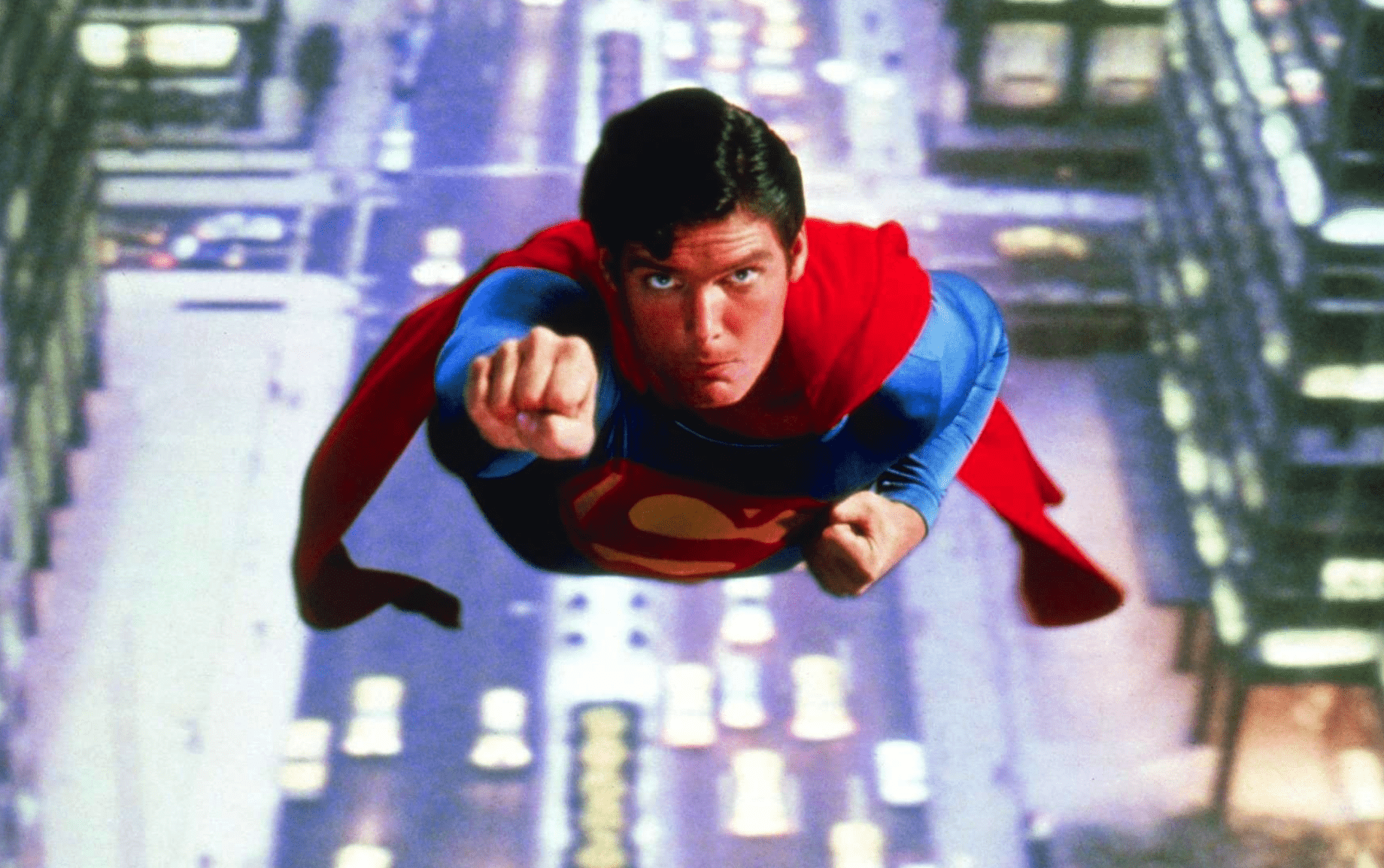 Christopher Reeves as Superman in the 1978 film 'Superman' (Warner Bros)