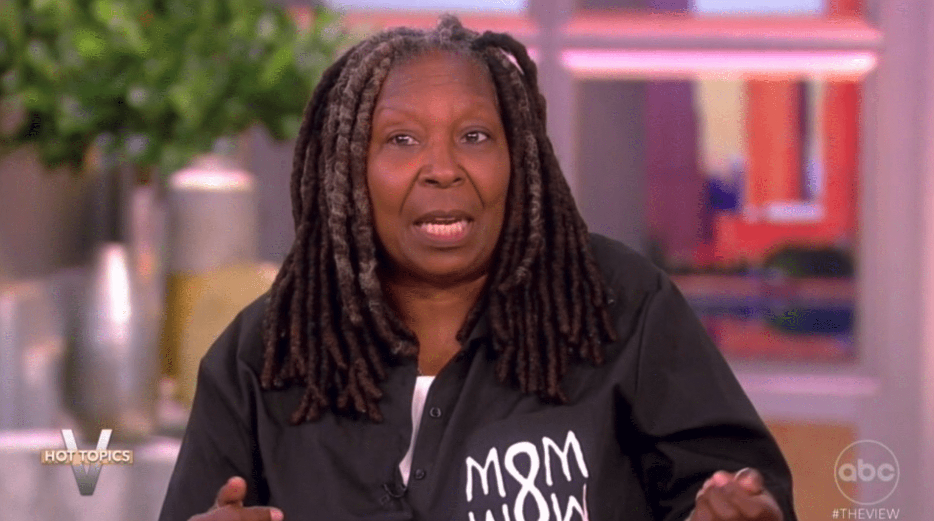 Whoopi Goldberg did her best to steer the topic back to celebrities and their exes (ABC)