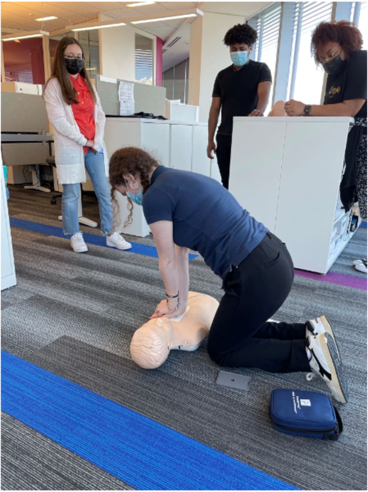 Sarah doing CPR training with Dr. Vicki Vetter of the Children’s Hospital of Philadelphia (SADS Foundation)
