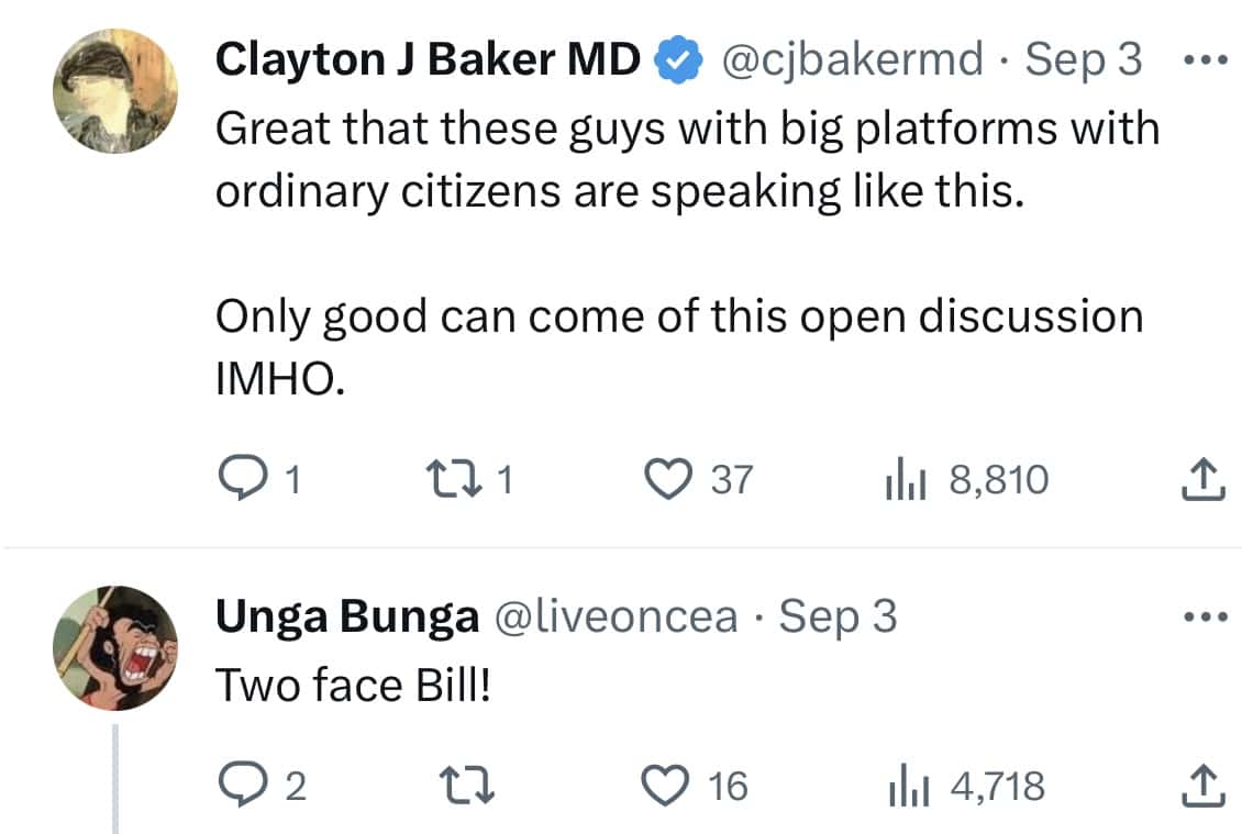 Comments from Joe Rogan and Bill Maher's clip (@cheifnerd/Twitter)