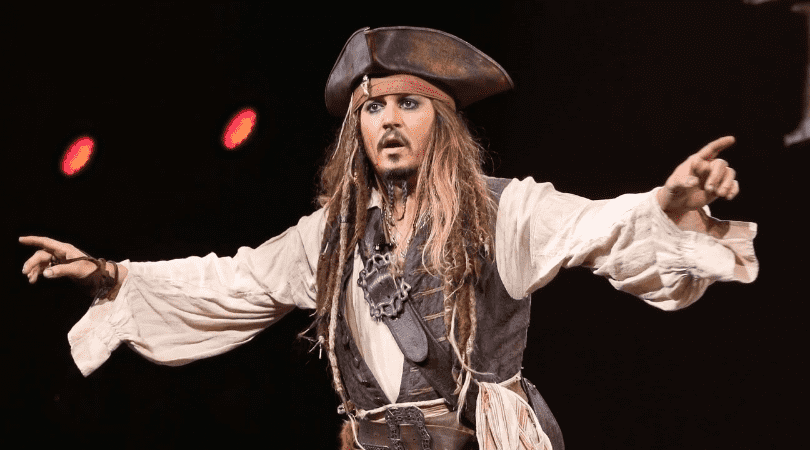 ANAHEIM, CA - AUGUST 15:  Actor Johnny Depp,  dressed as Captain Jack Sparrow, of PIRATES OF THE CARIBBEAN: DEAD MEN TELL NO TALES took part today in 