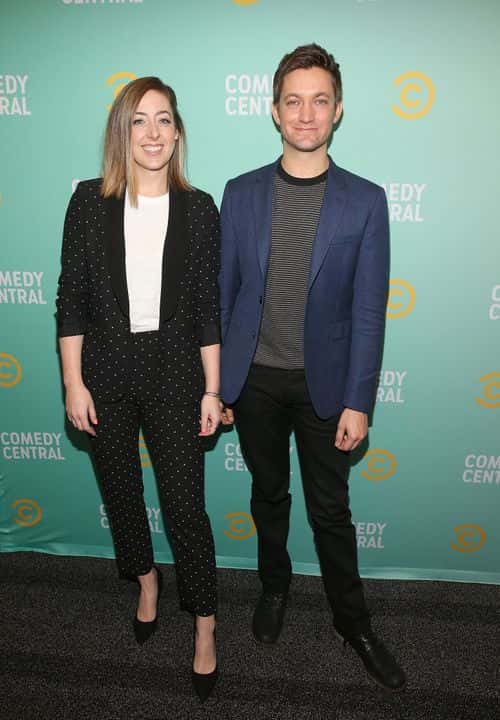 Sarah Schneider and Chris Kelly attend the 2019 Comedy Central Press Day on January 11, 2019 in Hollywood, California.