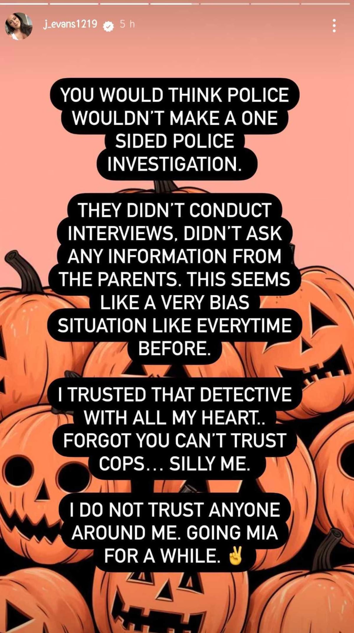 Jenelle Evans blasted the police in her Instagram stories (j_evans1219/Instagram)