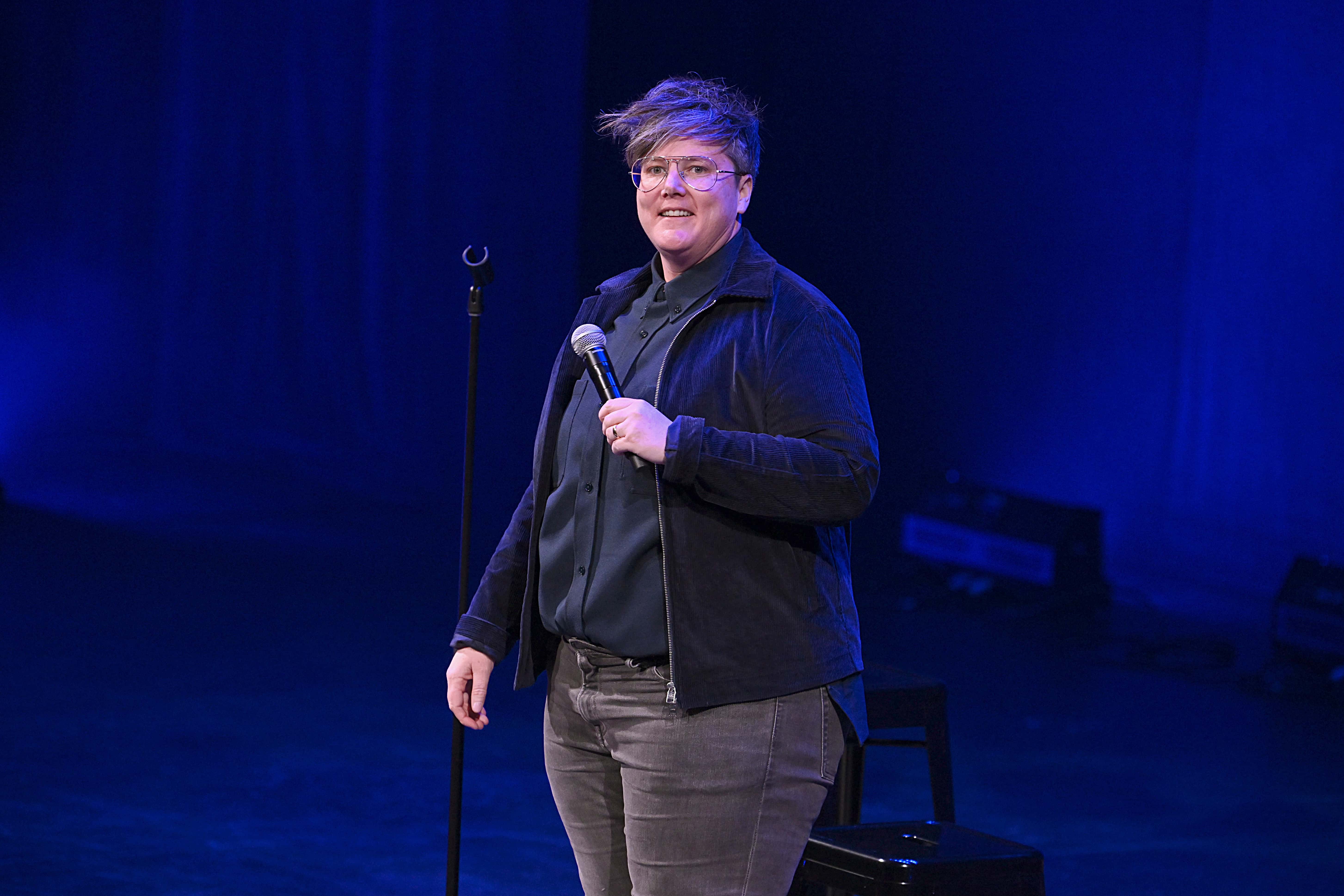 Hannah Gadsby performs onstage during the New York Premiere of Body of Work at BAM at BAM Howard Gilman Opera House on May 11, 2022, in New York City. (Photo by Bryan Bedder/Getty Images for BAM)