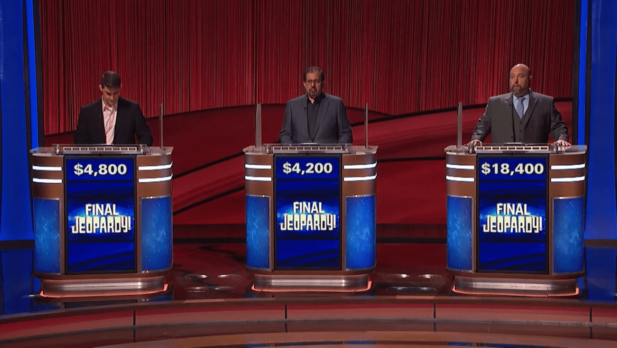 'Jeopardy!' contestant Bryan White faced off returning champ Chris Ban and Vic Goel (@jeopardy/YouTube)