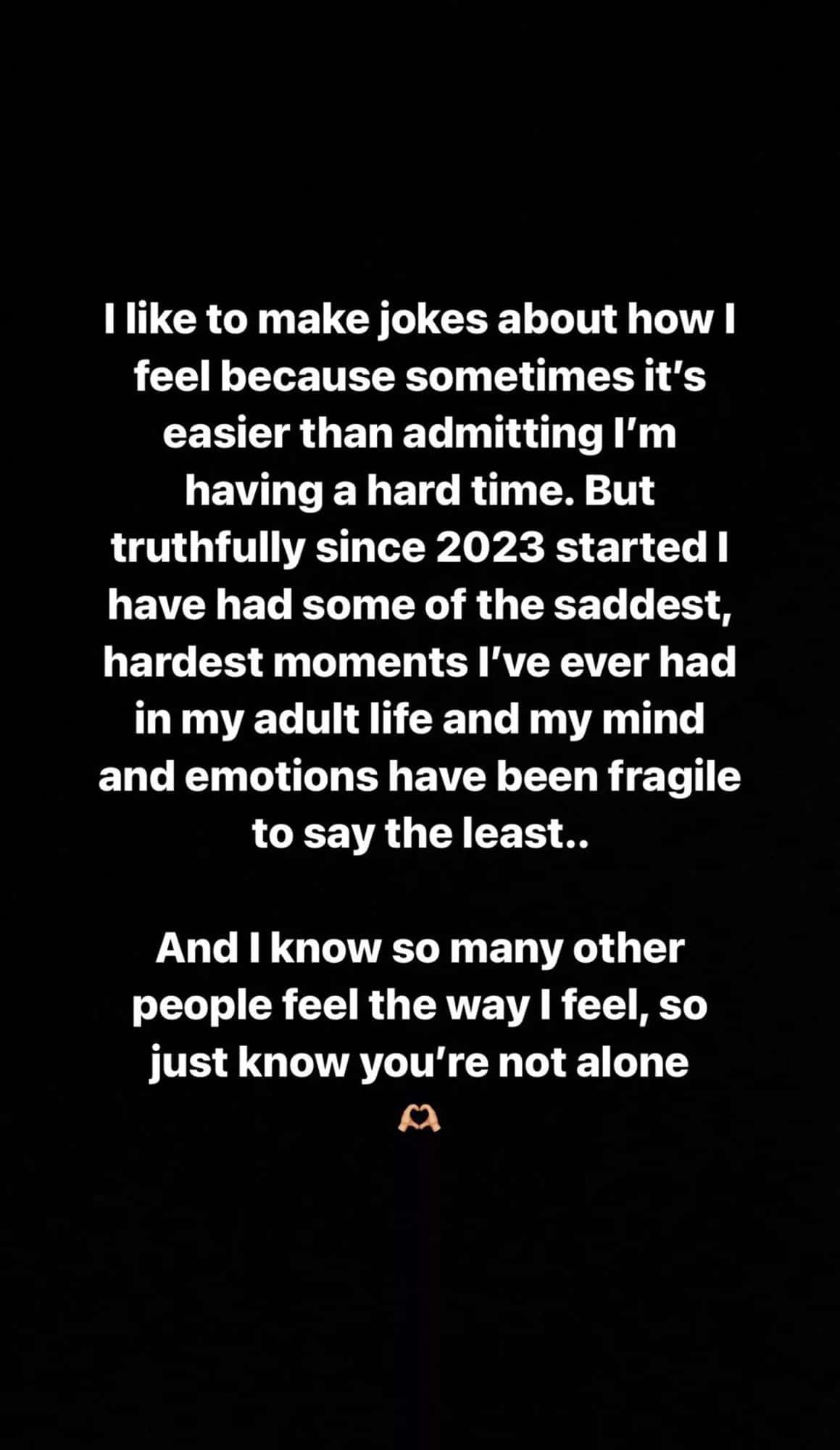 Hailey Bieber was getting candid about her struggles on her Instagram story (@haileybieber/Instagram)