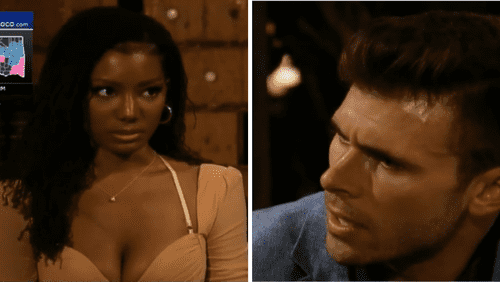 Brianna tells Zach how she feels uncomfortable at the mansion in 'The Bachelor' 2023 episode 2 (ABC)