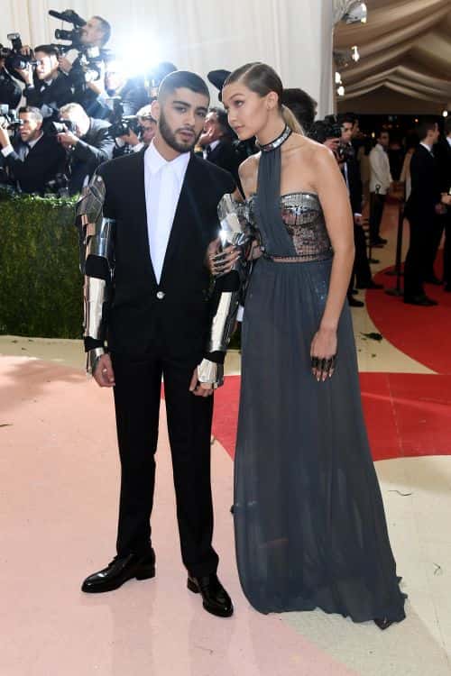 Gigi Hadid (L) and Zayn Malik attend the