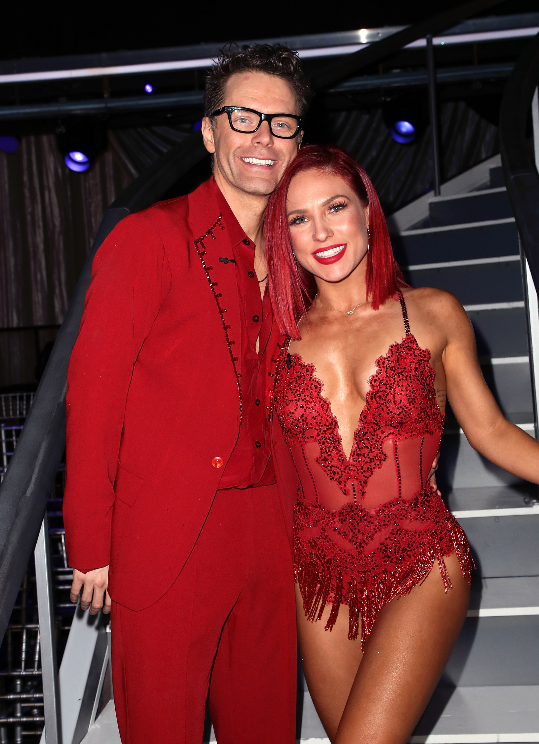 Bobby Bones and Sharna Burgess pose at 'Dancing With The Stars' Season 27 at CBS Television City on September 24, 2018, in Los Angeles, California. (Getty Images)