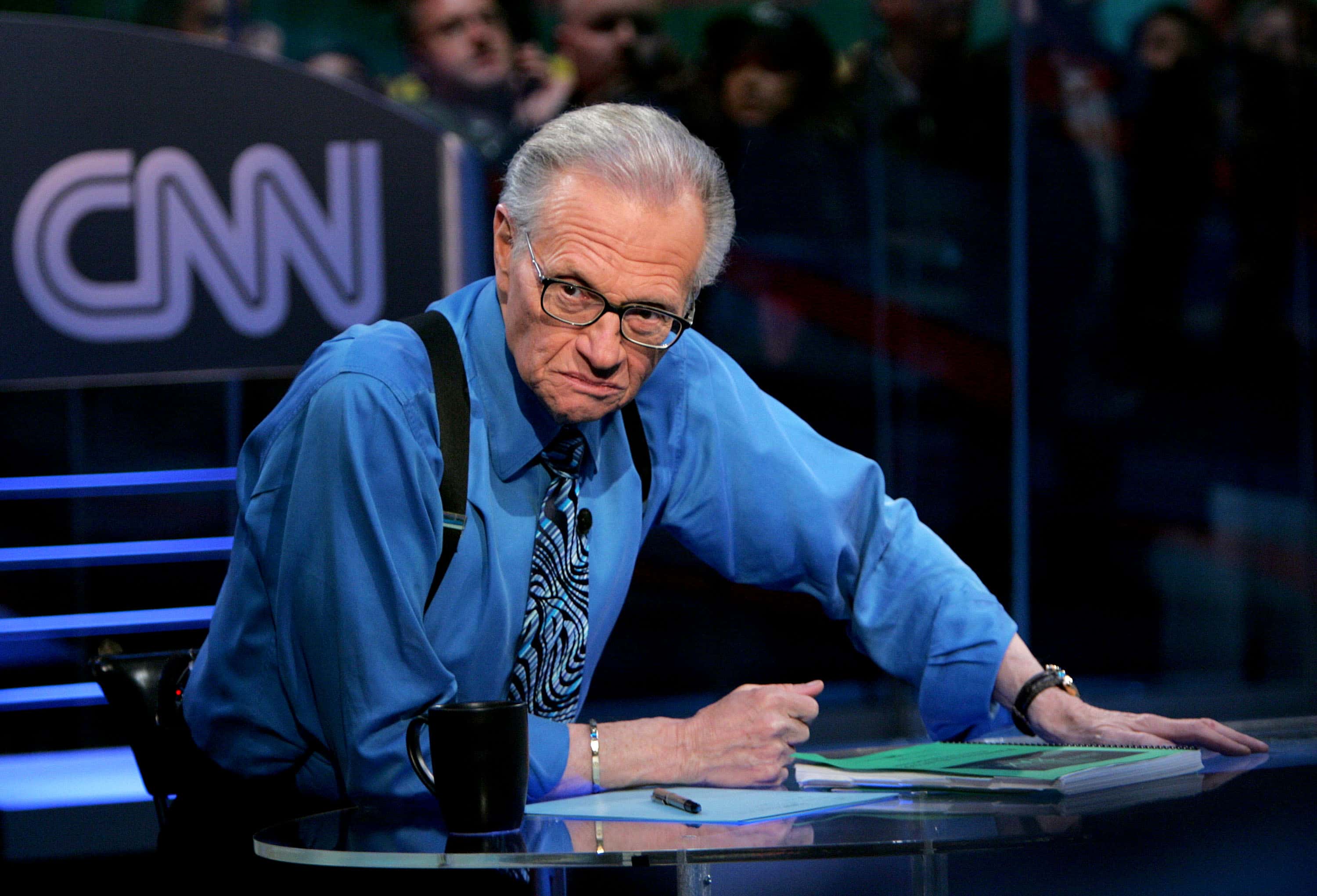 NEW YORK - NOVEMBER 2: CNN's Larry King during the election night results program at the NASDAQ buil