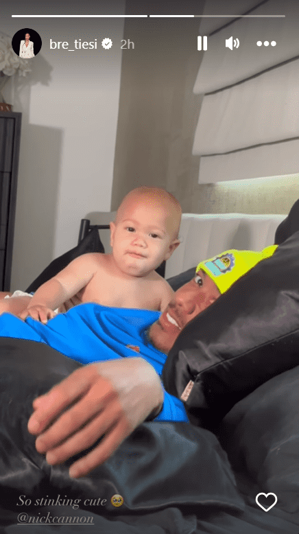 'Selling Sunset' star Bre Tiesi uploaded photo of Nick Cannon and their baby son Legendary (Instagram/@bre_tiesi)