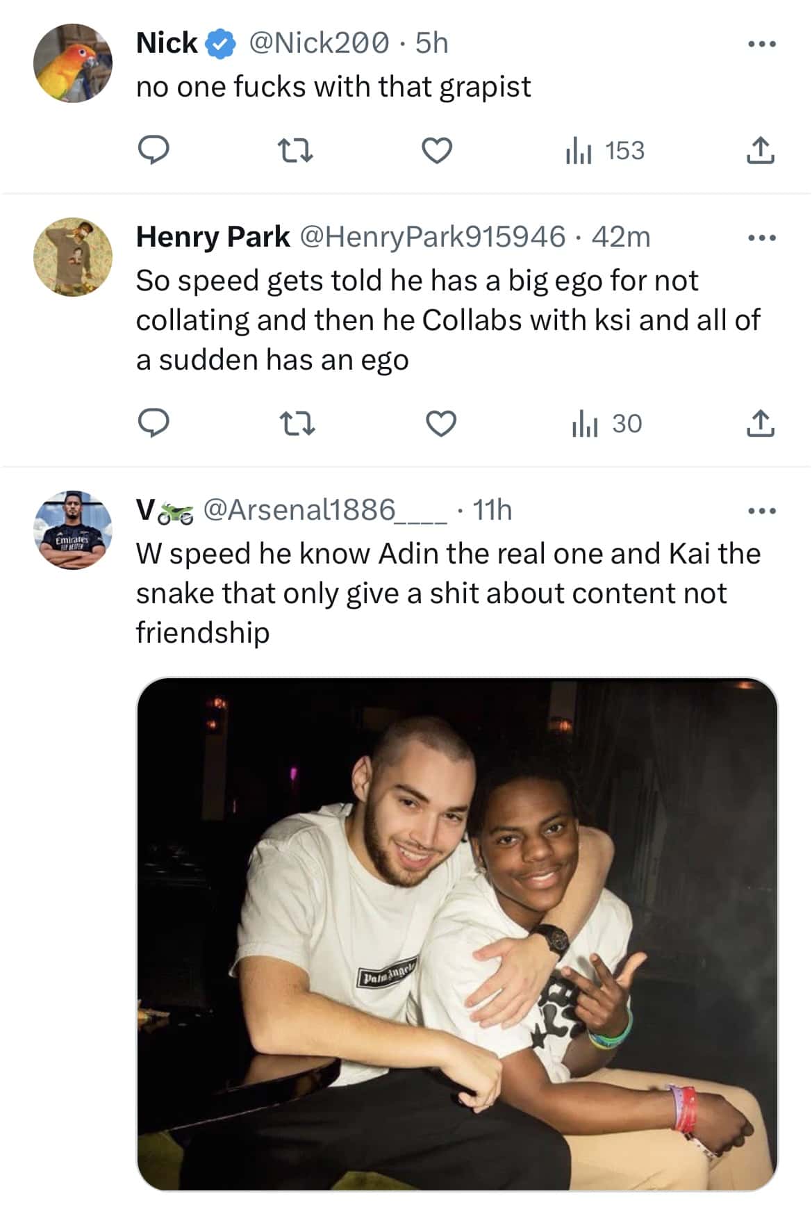 Comment section on Kai Cenat's livestream (@Ishowspeedlive/Twitter)