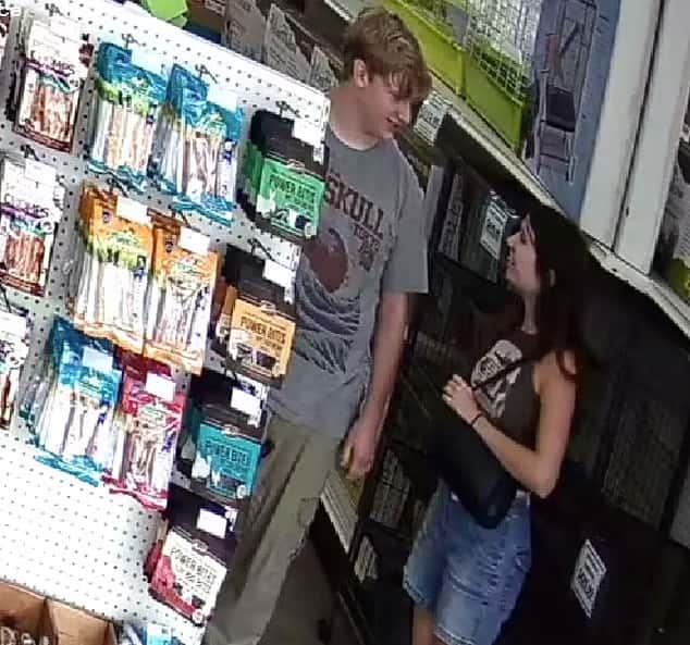 The pair were caught on camera carrying out the vicious attack at the Oklahoma city pet store (OKCPD)

