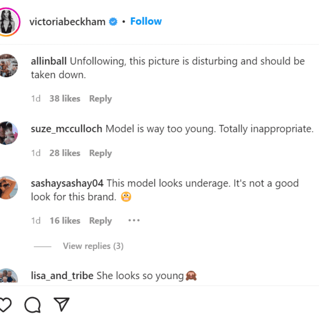 Fashion fans showed their discontentment towards the designer (@victoriabeckham/Instagram)