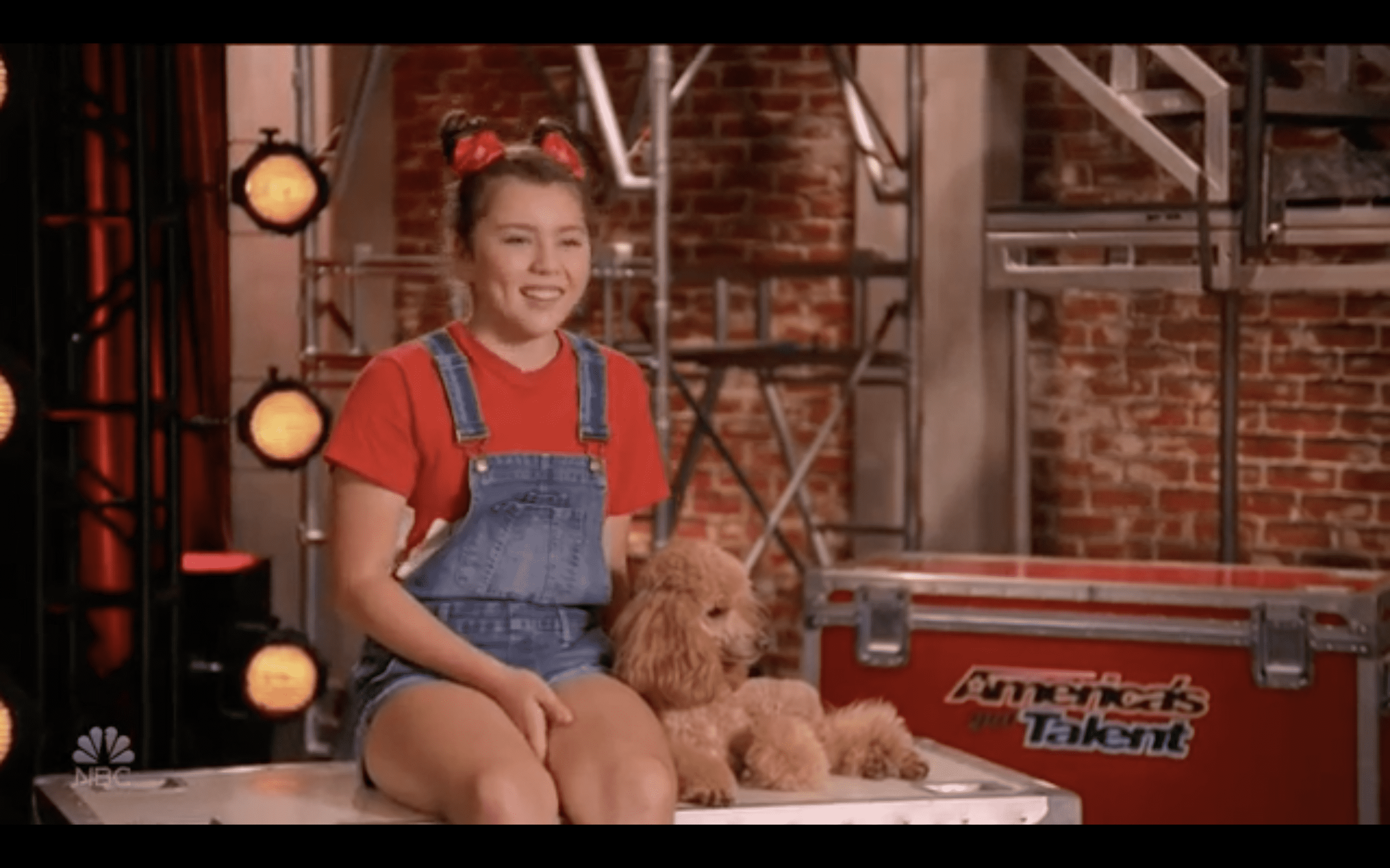 Amazing Veranica and her pet poodle on 'AGT' (NBC)