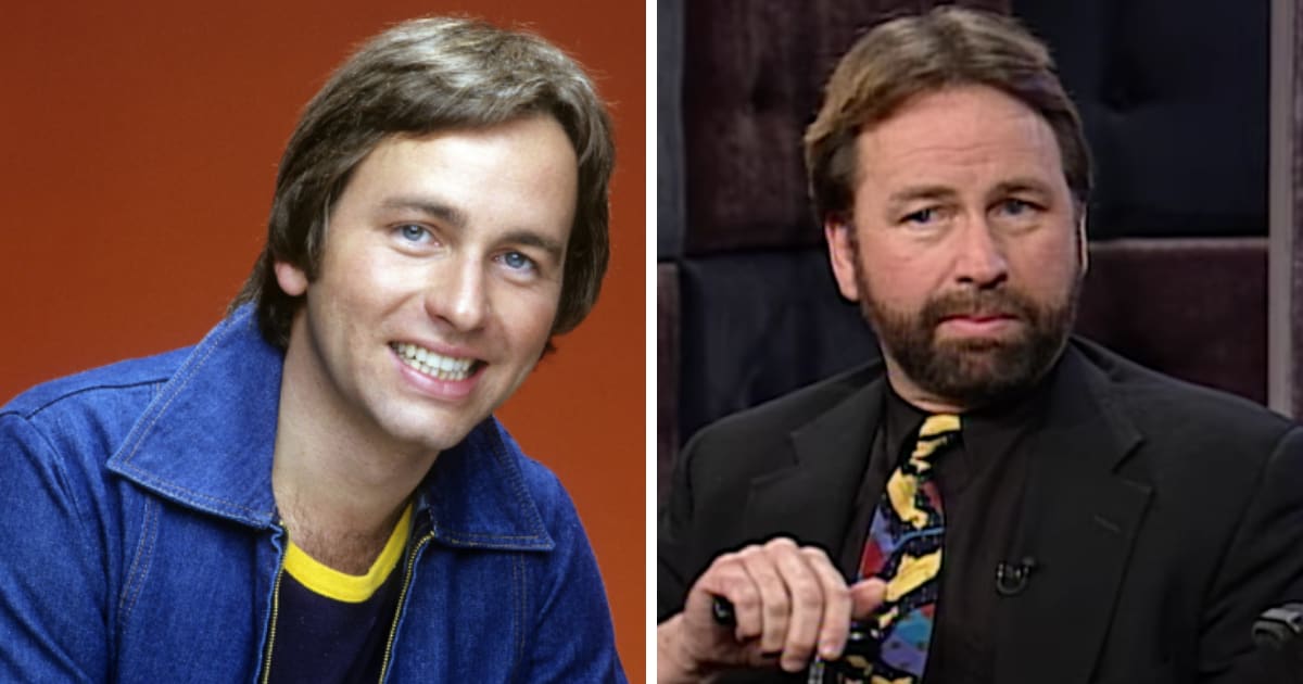 John Ritter in Three's Company (1976) and the actor in 1997 on the Conan O'Brien show (American Broadcasting Companies, Inc., @conanobrien/Youtube)