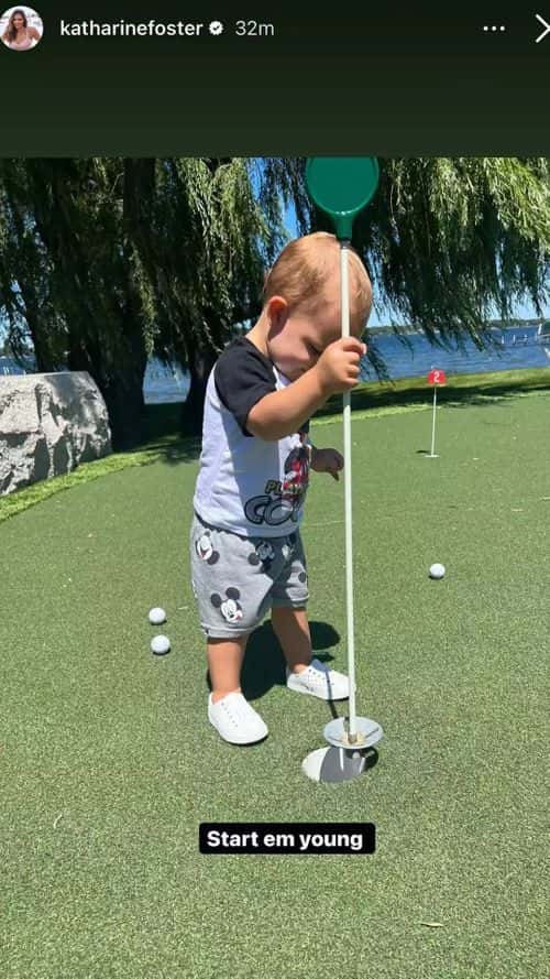 Katharine McPhee posts a pic of son Rennie, 1, on her Instagram stories. (katharinefoster/Instagram)