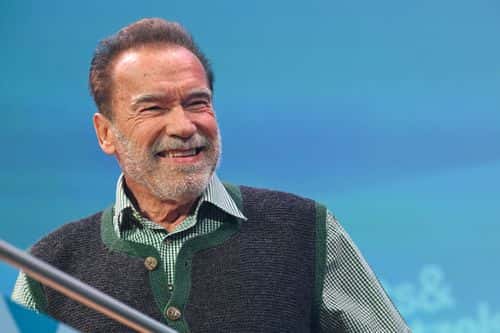 Arnold Schwarzenegger, actor and former governor of California, attends the Bits & Pretzels 2022 at ICM Munich on September 25, 2022 in Munich, Germany.