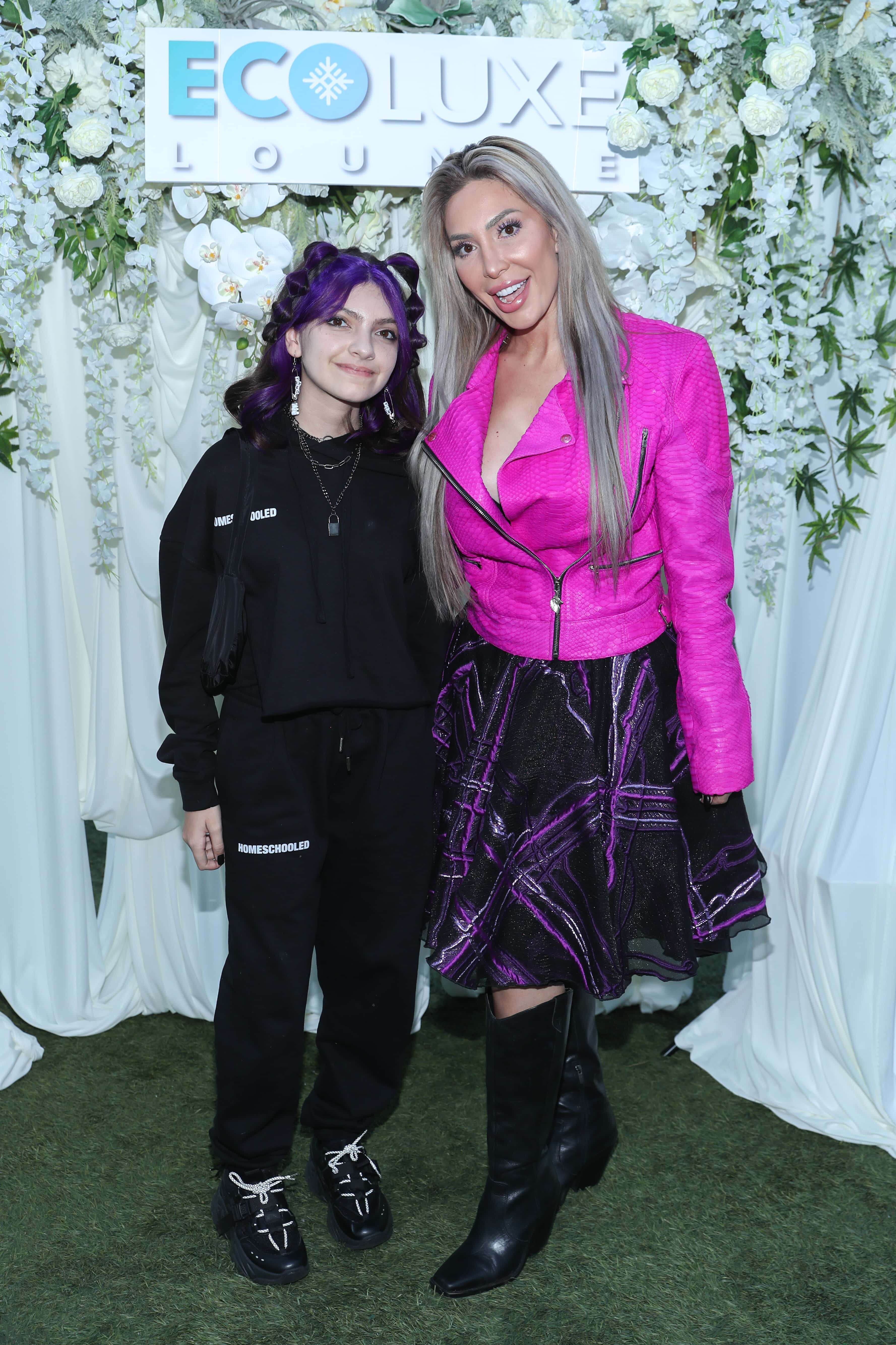 Sophia Abraham (L) and Farrah Abraham attend Debbie Durkin's Ecoluxe Film & Music Experience at The Beverly Hilton on January 28, 2022 in Beverly Hills, California.
