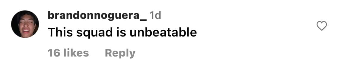 Comment from Katelyn's Instagram picture (@katelynernst3/Instagram)