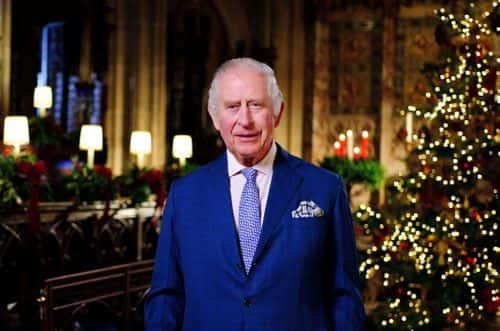 WINDSOR, ENGLAND - DECEMBER 13: In this image released on December 23, King Charles III is seen duri