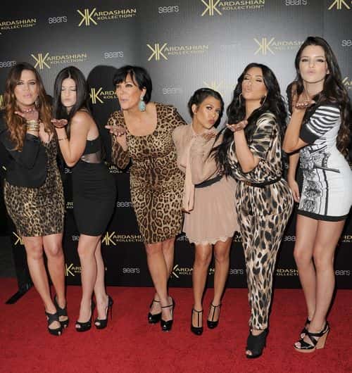 Khloe Kardasian, Kylie Jenner, Kris Kardashian, Kourtney Kardashian, Kim Kardashian, and Kendall Jenner attend the Kardashian Kollection Launch Party at The Colony on August 17, 2011 in Hollywood, California.
