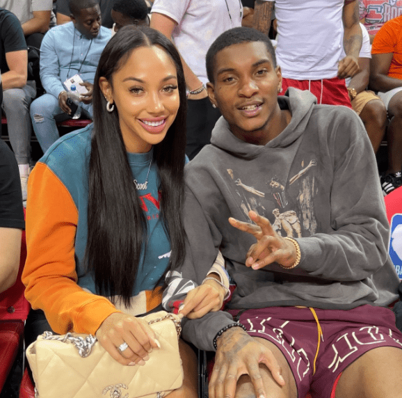Kevin Porter Jr. & Kysre Gondrezick courtside for Rockets/Magic at the NBA 2023 Summer League (@NBA/X)