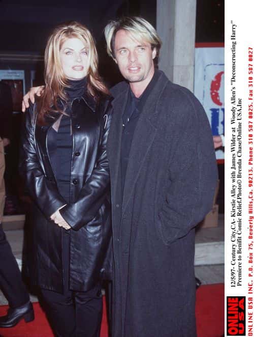 12/5/97- Century City,CA - Kirstie Alley with James Wilder attends the premiere of Woody Allen's new film