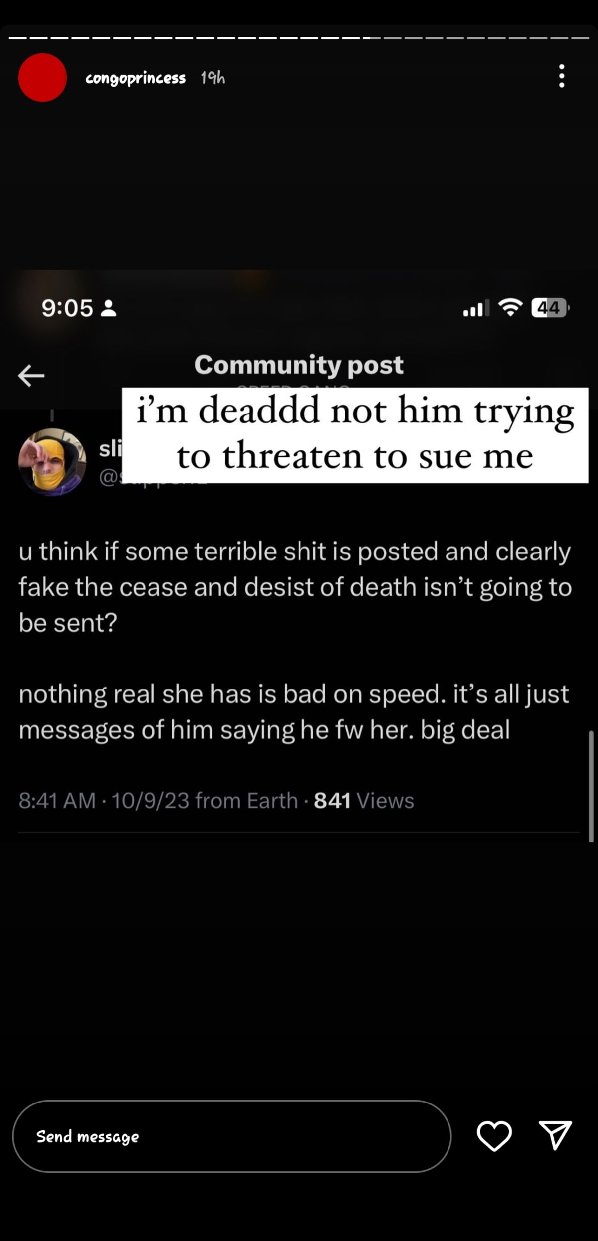 Congo Princess take on IShowSpeed's manager slipz (@congoprincess/Instagram) 