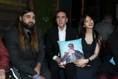 (L-R) Weston Coppola Cage, Nicolas Cage and Riko Shibata attend the Los Angeles special screening of 