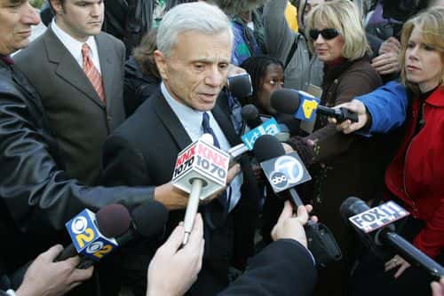 Actor Robert Blake arrives at Los Angeles Superior Court for a pre-trial hearing in his murder case December 6, 2004 in Van Nuys, California. Blake has been charged with the murder of his wife Bonny Lee Bakley.