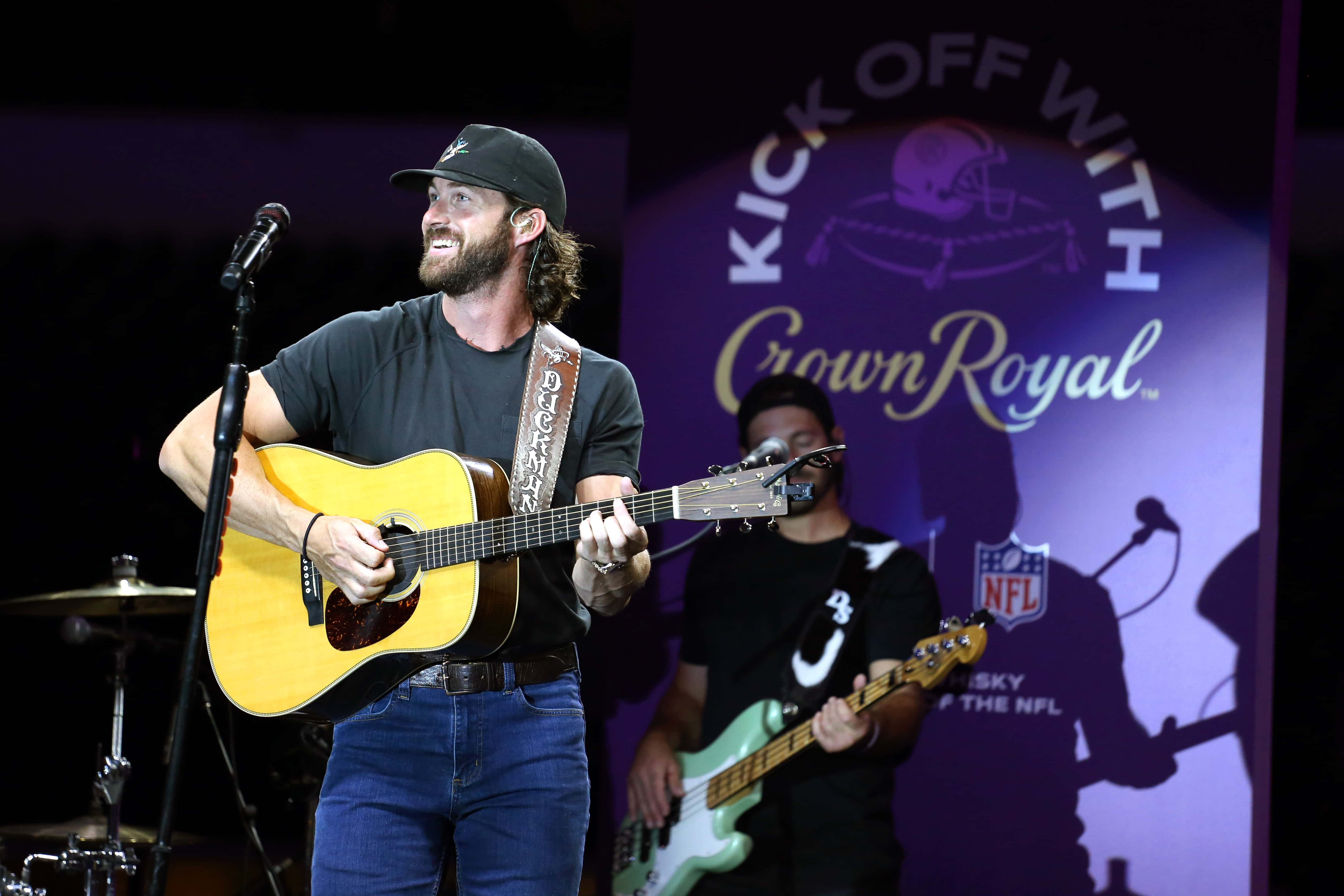 Country music star Riley Green performs at the Crown Royal Industry Night of Service Generosity Hour, celebrating hospitality and stadium workers in Dallas, Texas at AT&T Stadium on September 08, 2021 in Arlington, Texas. (Photo by Rick Kern/Getty Images for Crown Royal)