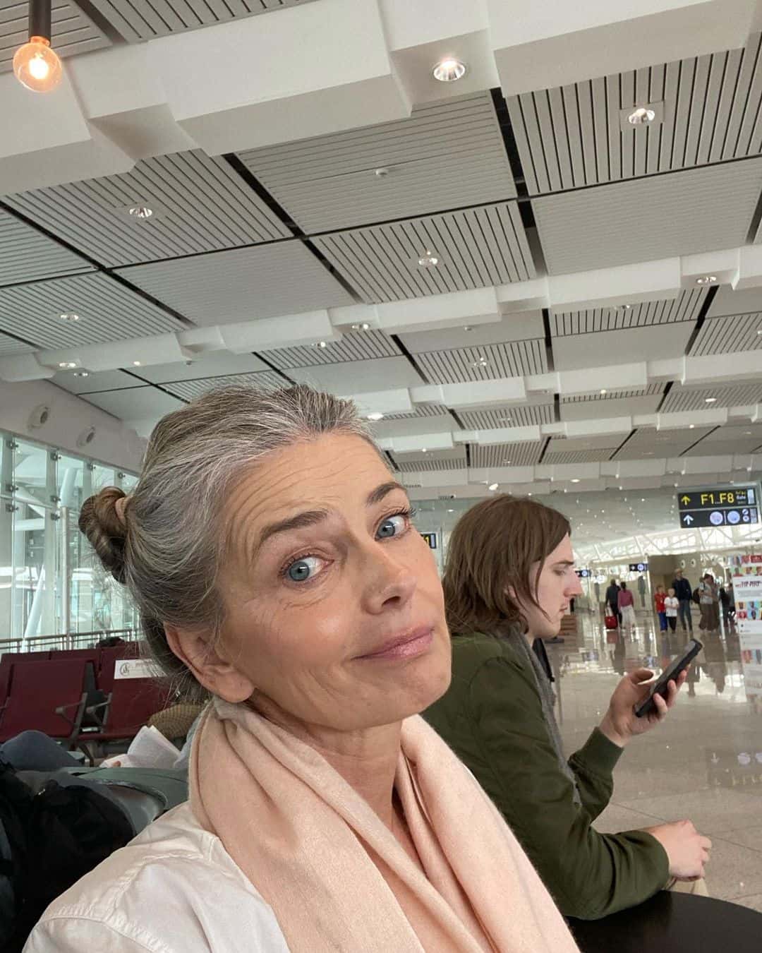 The supermodel spent most of her birthday traveling home from Morocco with her son (paulinaporizkova/Instagram)
