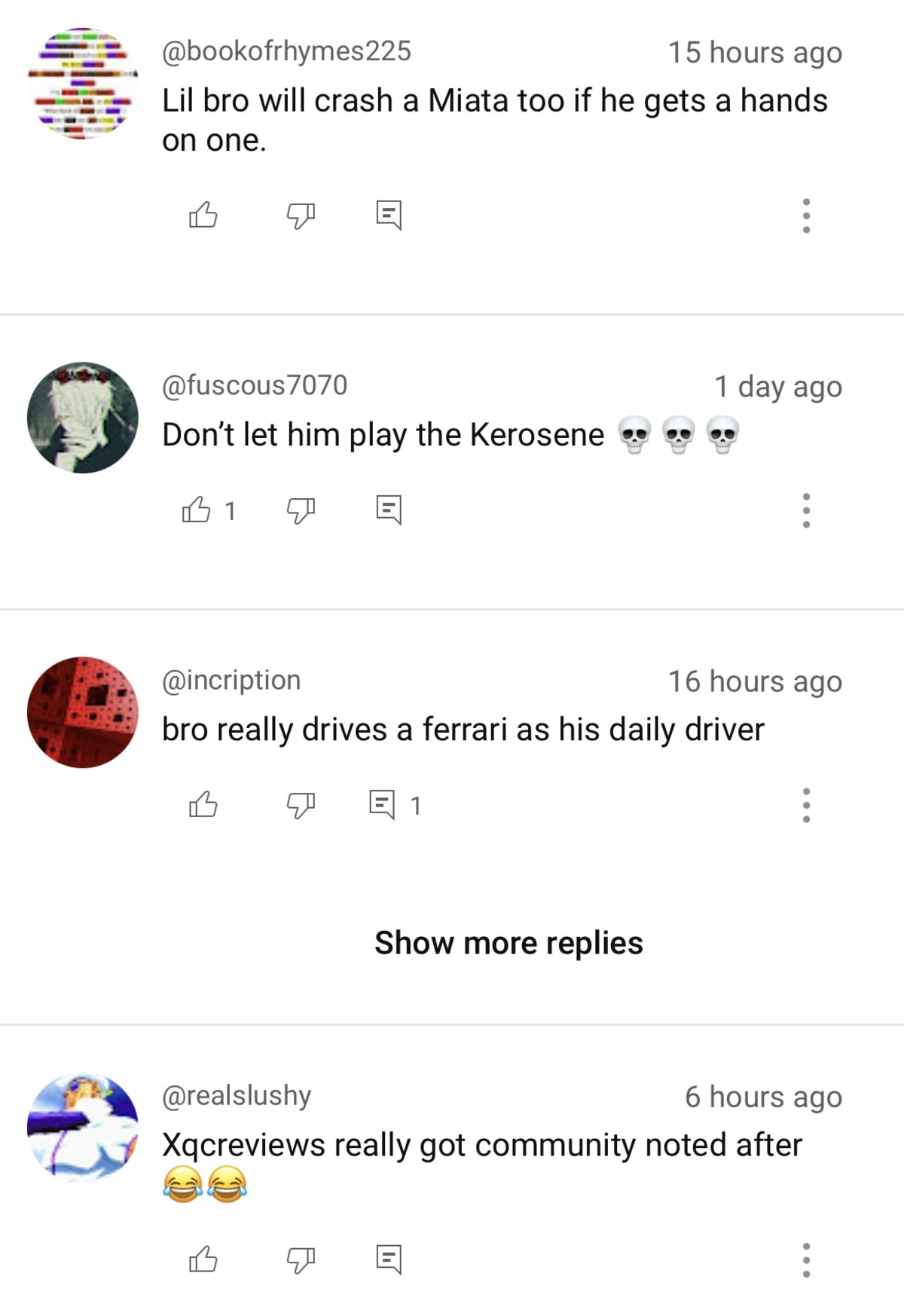 Comments on xQc's clip (@xqcclips/Youtube)